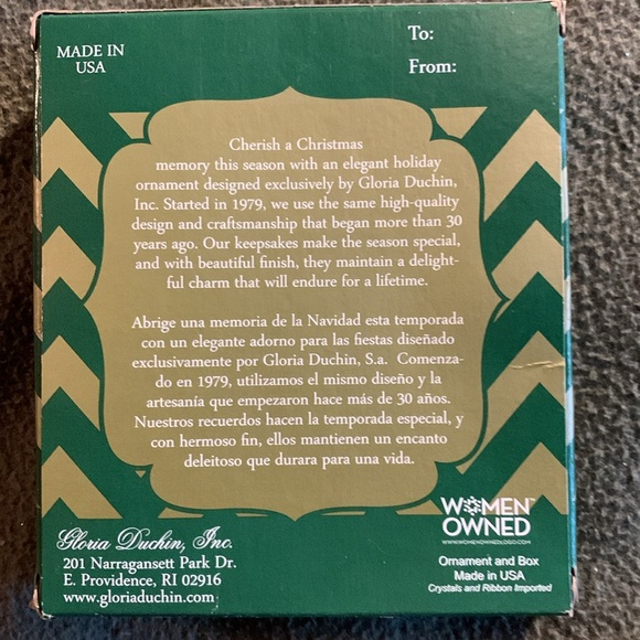 NWT Gloria Duchin Patriotic collectible Christmas ornament. 2 1/2” x 2 1/2” - Picture 4 of 5